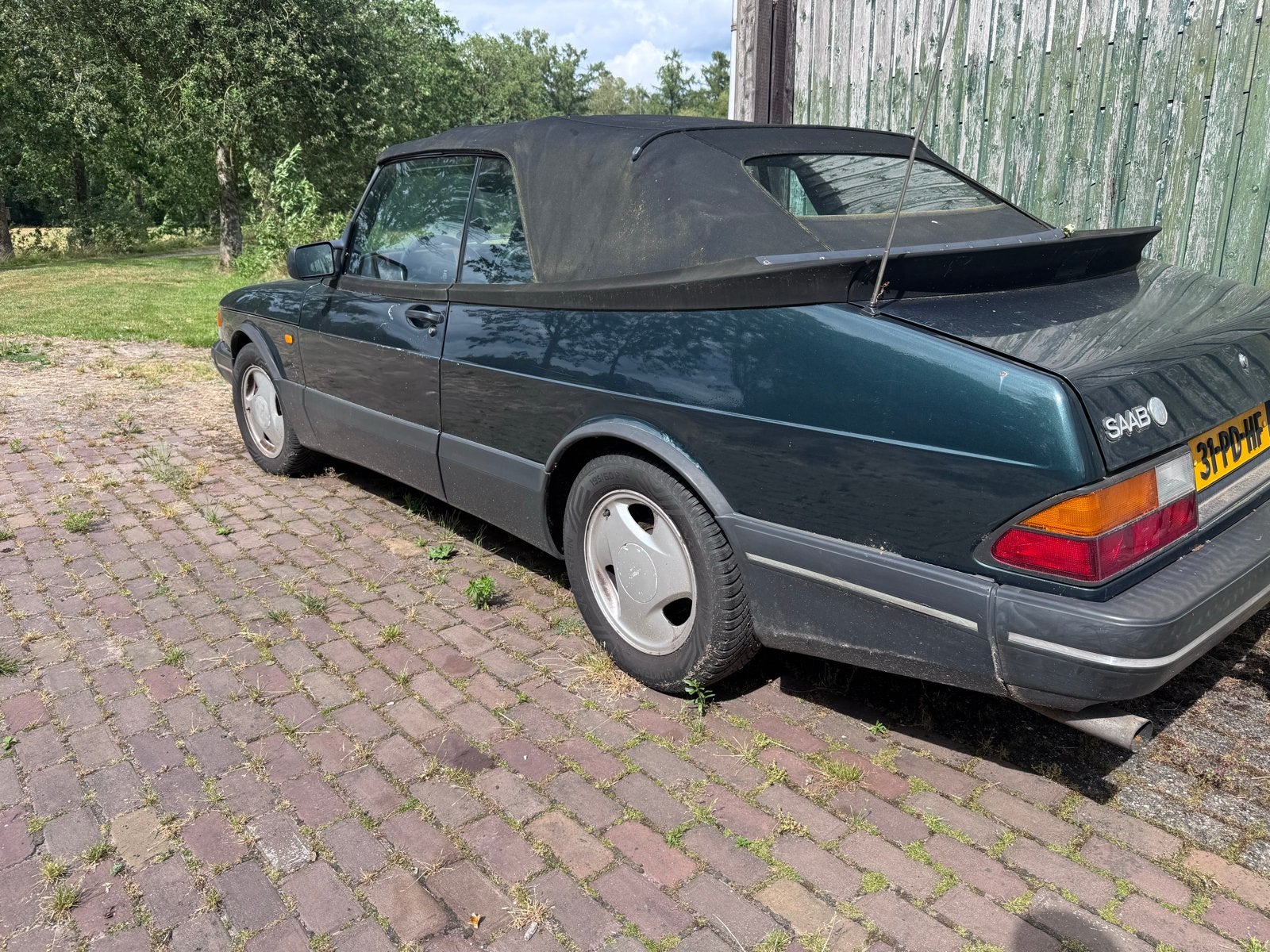 Saab 900 2.0 16 S Cabrio U9 1993 Groen, Auto's, Saab, Voorwielaandrijving, 1280 kg, 4 cilinders, Cabriolet