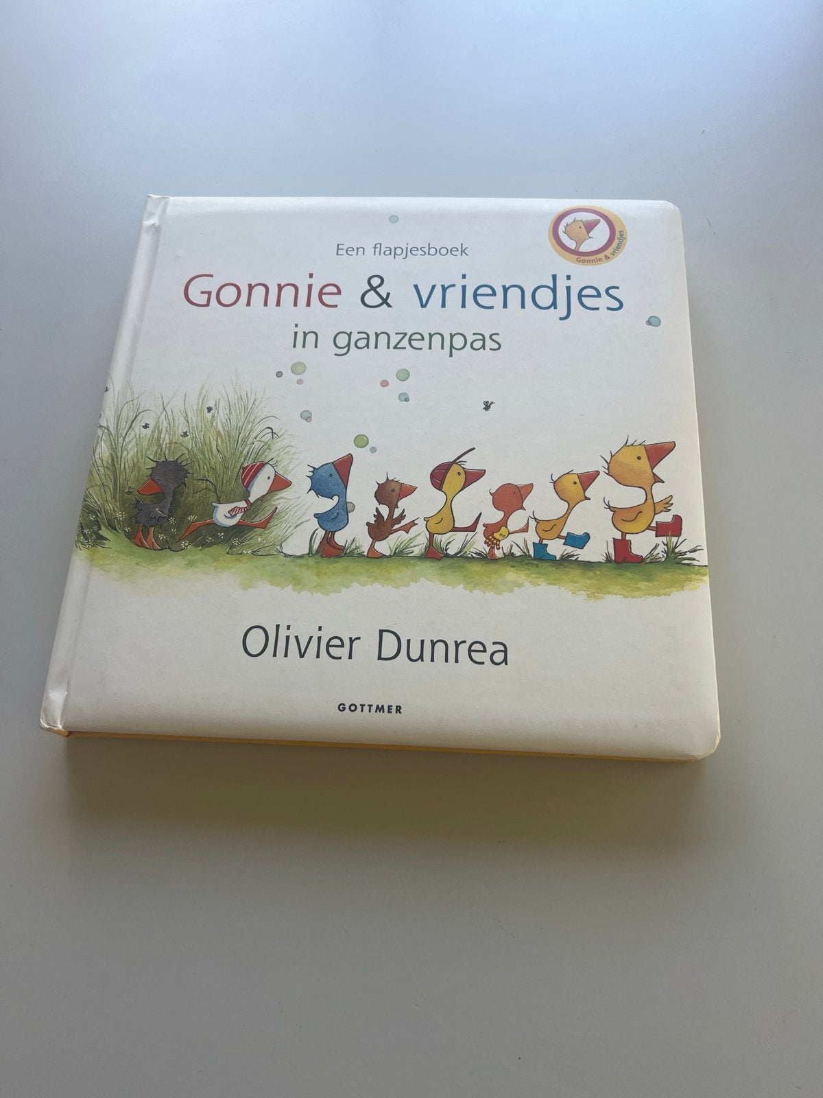 Gonnie & vriendjes in ganzenpas - Flapjesboek, Boeken, Ophalen of Verzenden, Zo goed als nieuw, Uitklap-, Voel- of Ontdekboek
