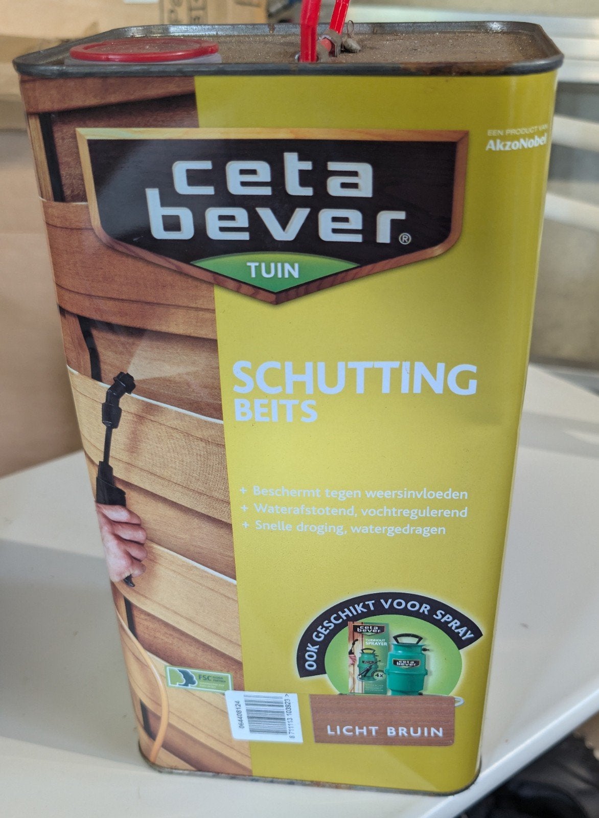 CetaBever Schuttingbeits Licht Bruin - Watergedragen, Ophalen, Nieuw, Beits