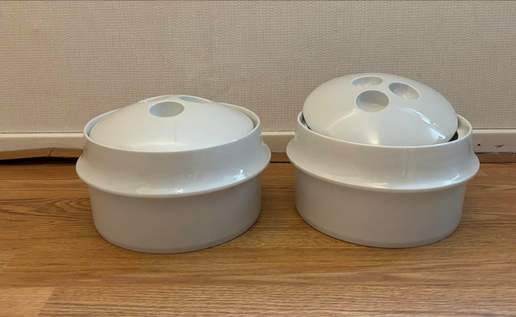 MOET WEG Langenthal vintage 2 witte dekschalen jaren '70, Ophalen