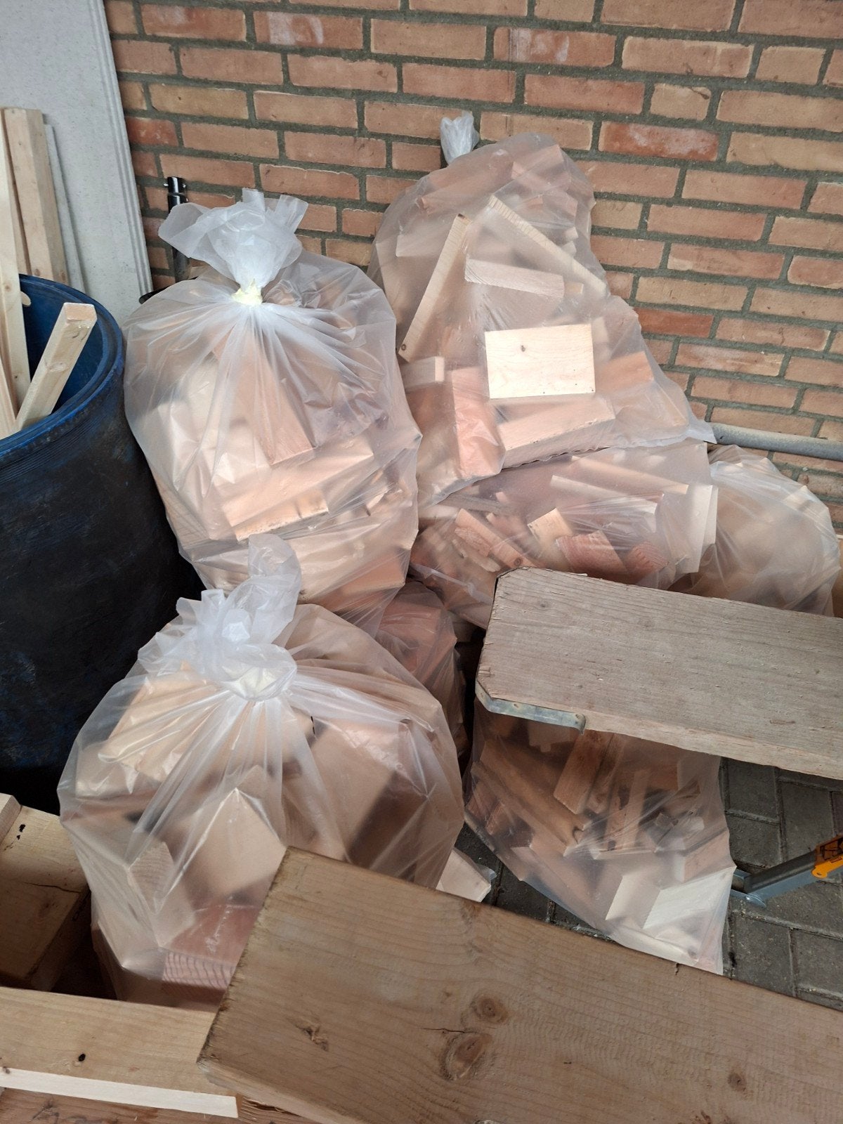 Schone zakken droog brandhout, Tuin en Terras, Haardhout, Minder dan 3 m³, Ophalen