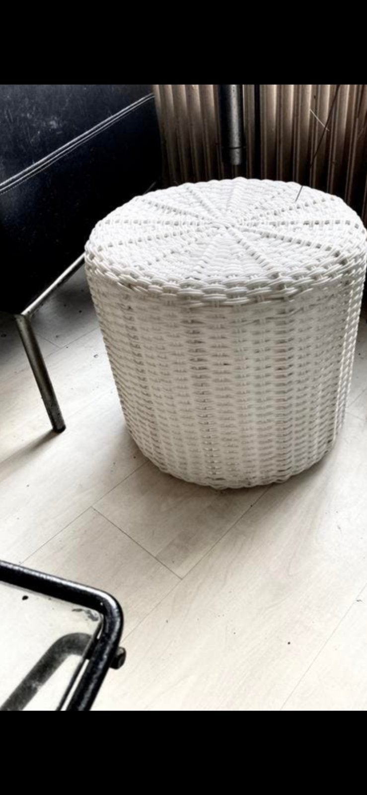 mooie WICKER (BUITEN-) POEF / VOETENBANK, Ophalen, Minder dan 50 cm, Rond, Nieuw