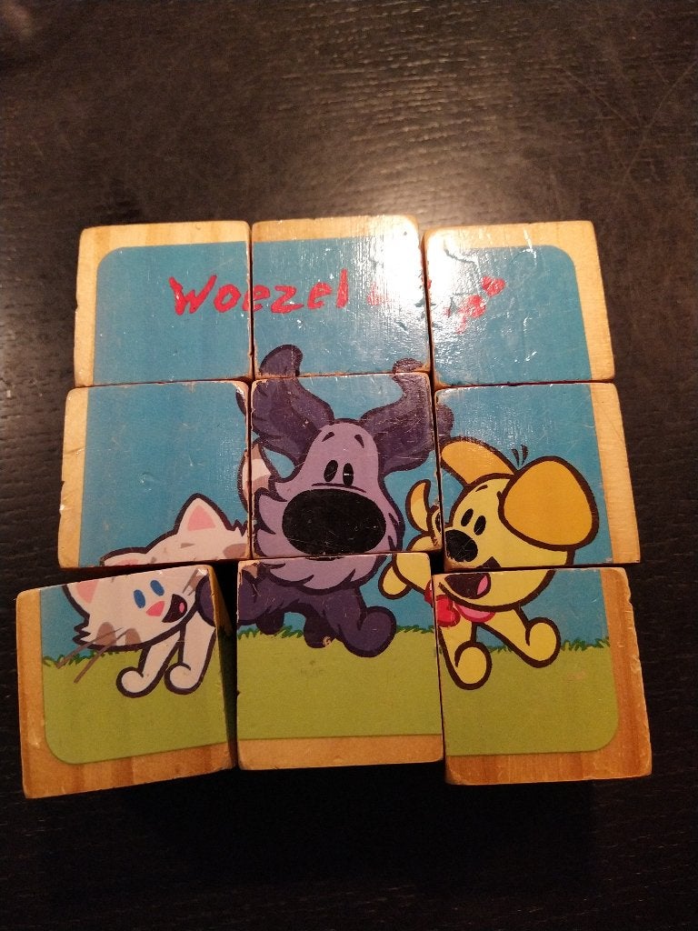 Woezel en pip blokken puzzel 9 blokken, Gebruikt, Ophalen of Verzenden, Van hout, Minder dan 10 stukjes