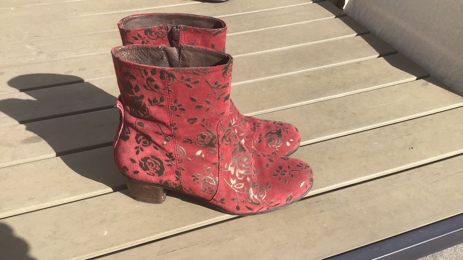 Bordeau laarsjes., Kleding | Dames, Ophalen of Verzenden, Zo goed als nieuw, Rood