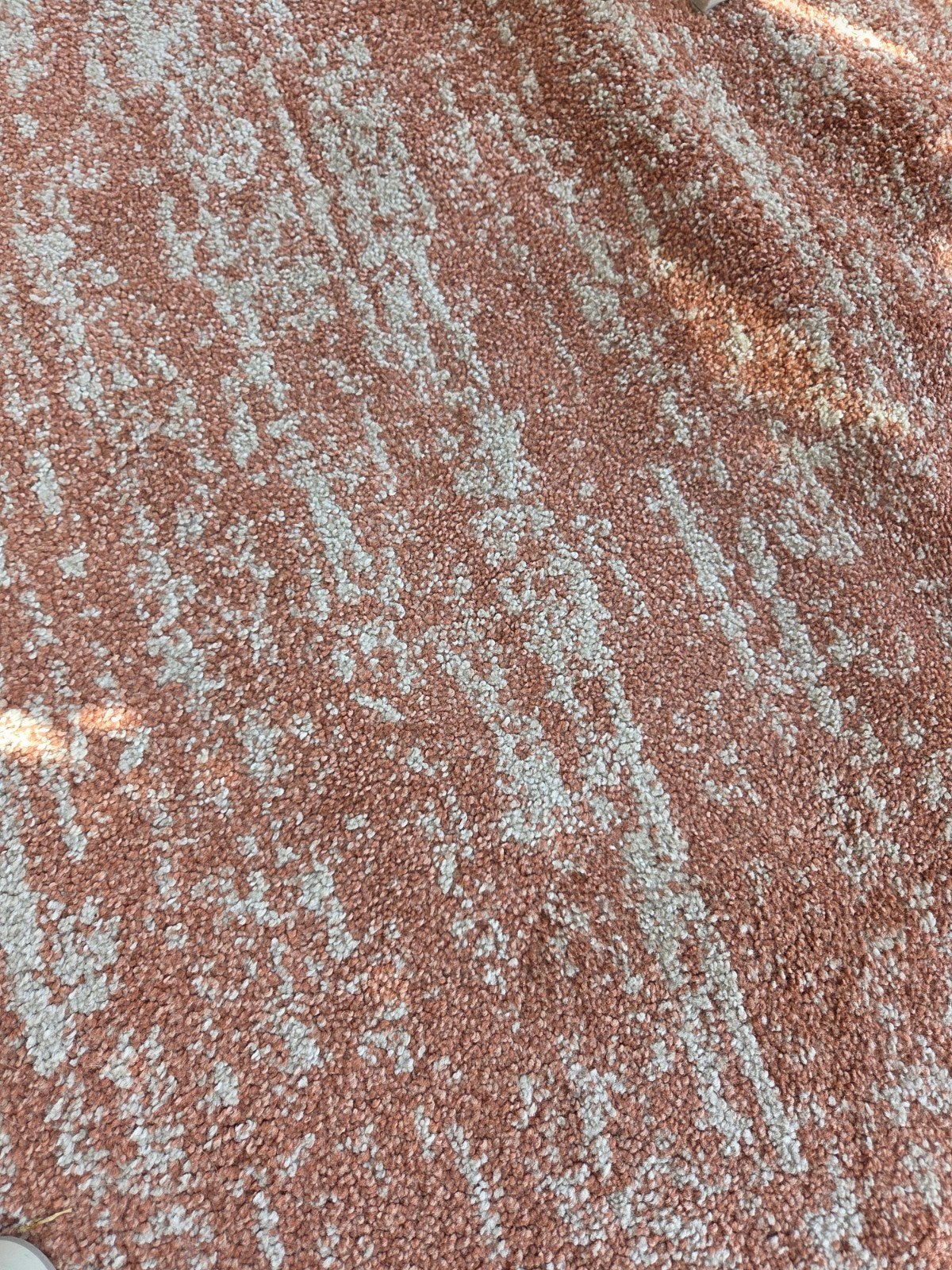 Rond Vloerkleed - Terracotta met Crème Patroon, Ophalen, Rond, Zo goed als nieuw, Crème