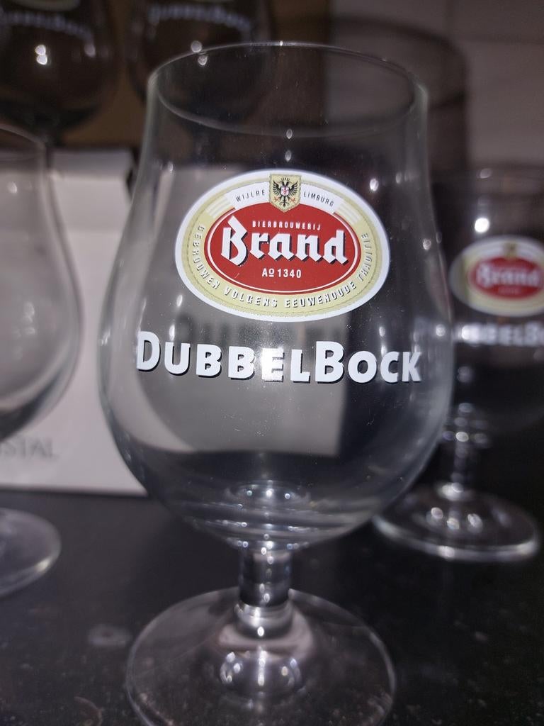 6 Dubbel Bock bierglazen, Verzamelen, Ophalen of Verzenden, Zo goed als nieuw, Glas of Glazen, Brand