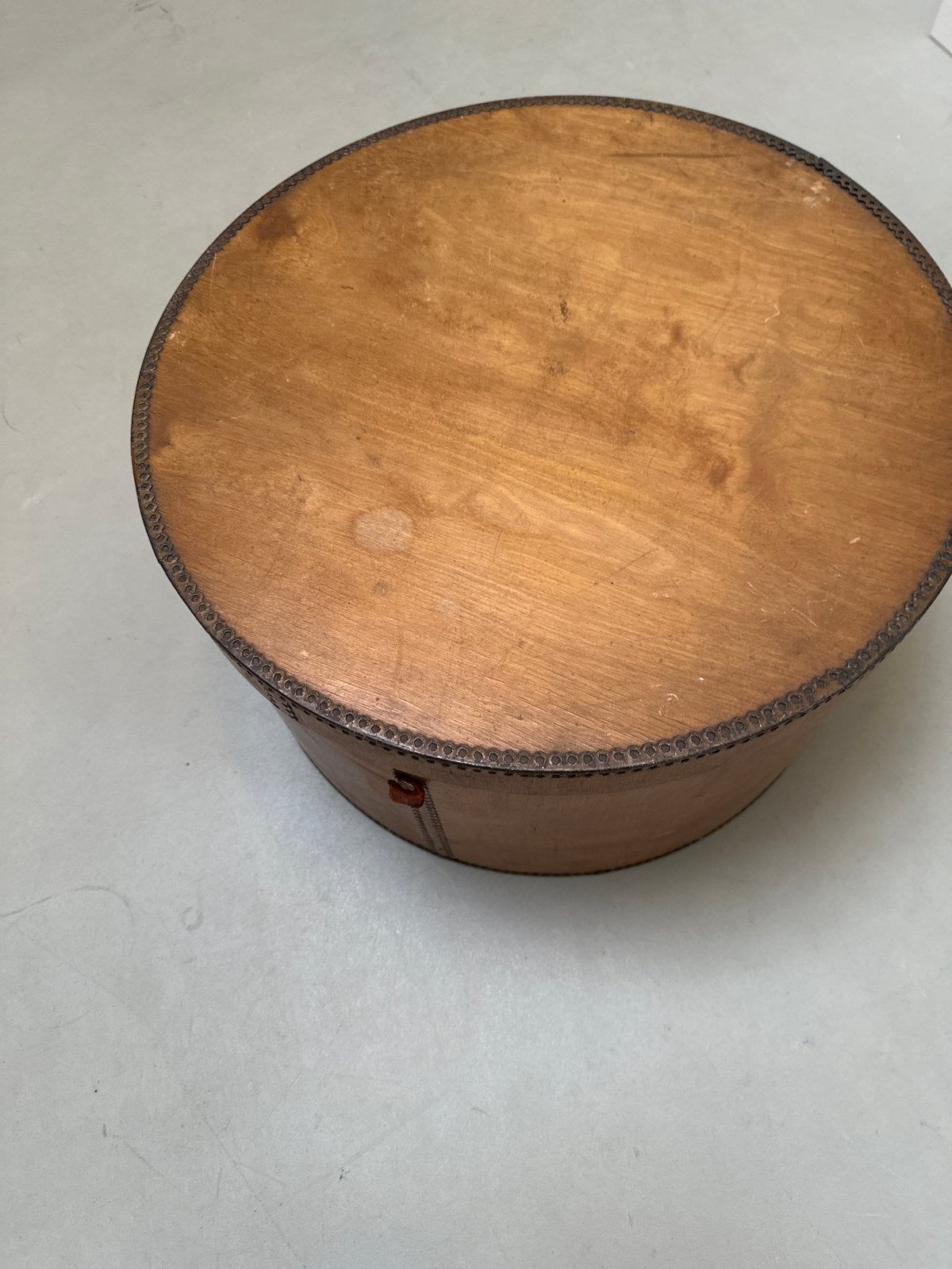 Vintage houten hoedendoos / opbergdoos, Ophalen