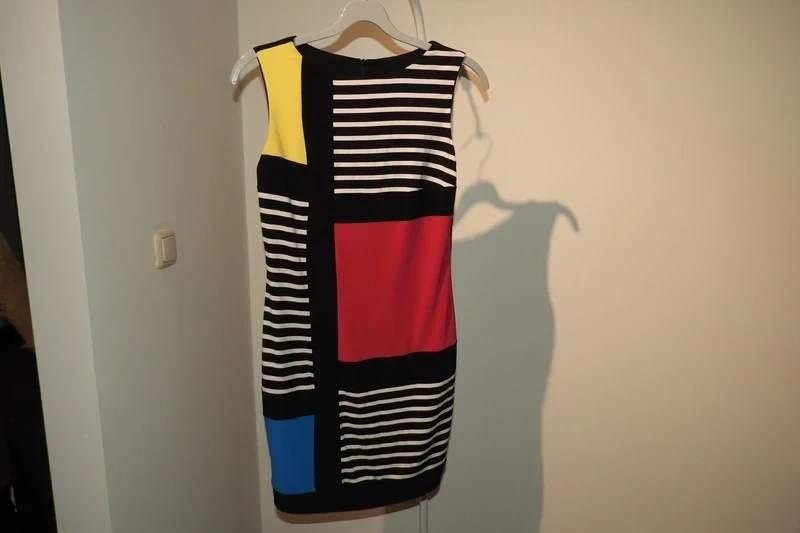 Joseph Ribkoff stretch jurk mondriaan look vakken kleurenS/M, Kleding | Dames, Jurken, Maat 38/40 (M), Verzenden, Zwart, Joseph Ribkoff