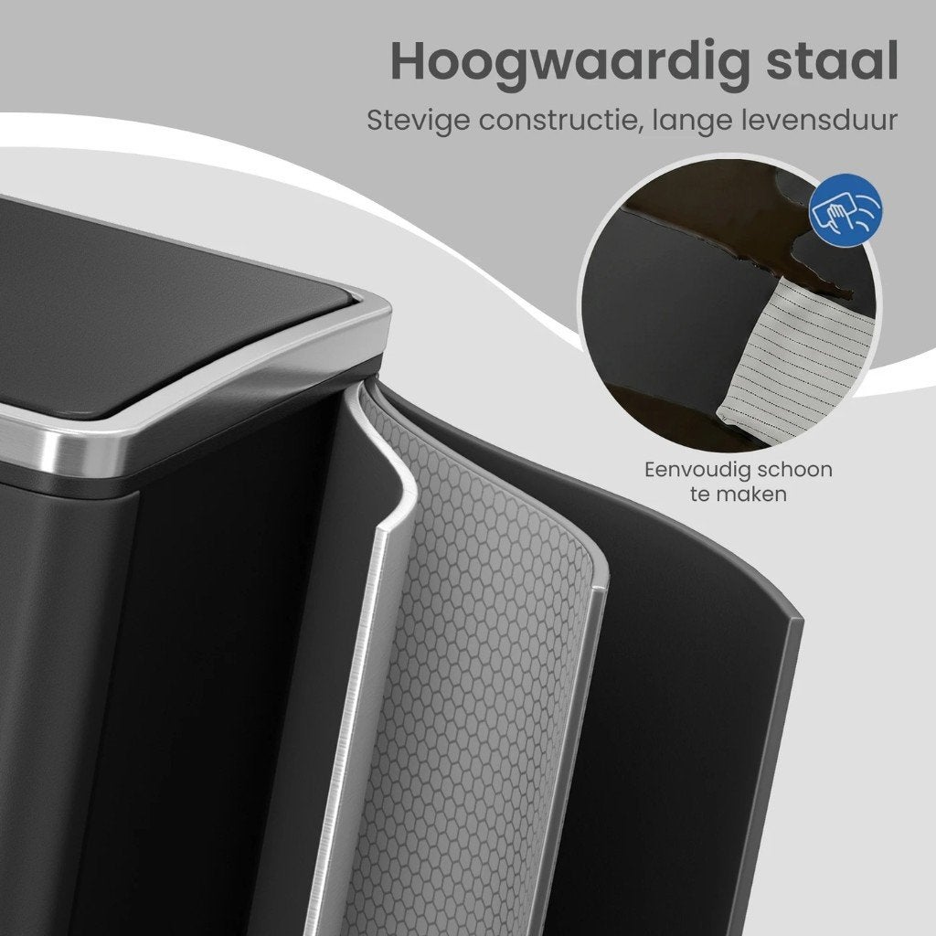 Songmics driedubbele prullenbak – nieuw in verpakking!, 50 – 75, Met pedaal, Nieuw, 40 liter of meer