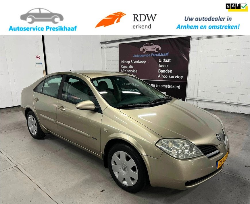 Nissan Primera 1.8 Visia Style CAMERA / NAP / TREKHAAK, Auto's, Nissan, Voorwielaandrijving, Dealer onderhouden, Gebruikt, 4 cilinders