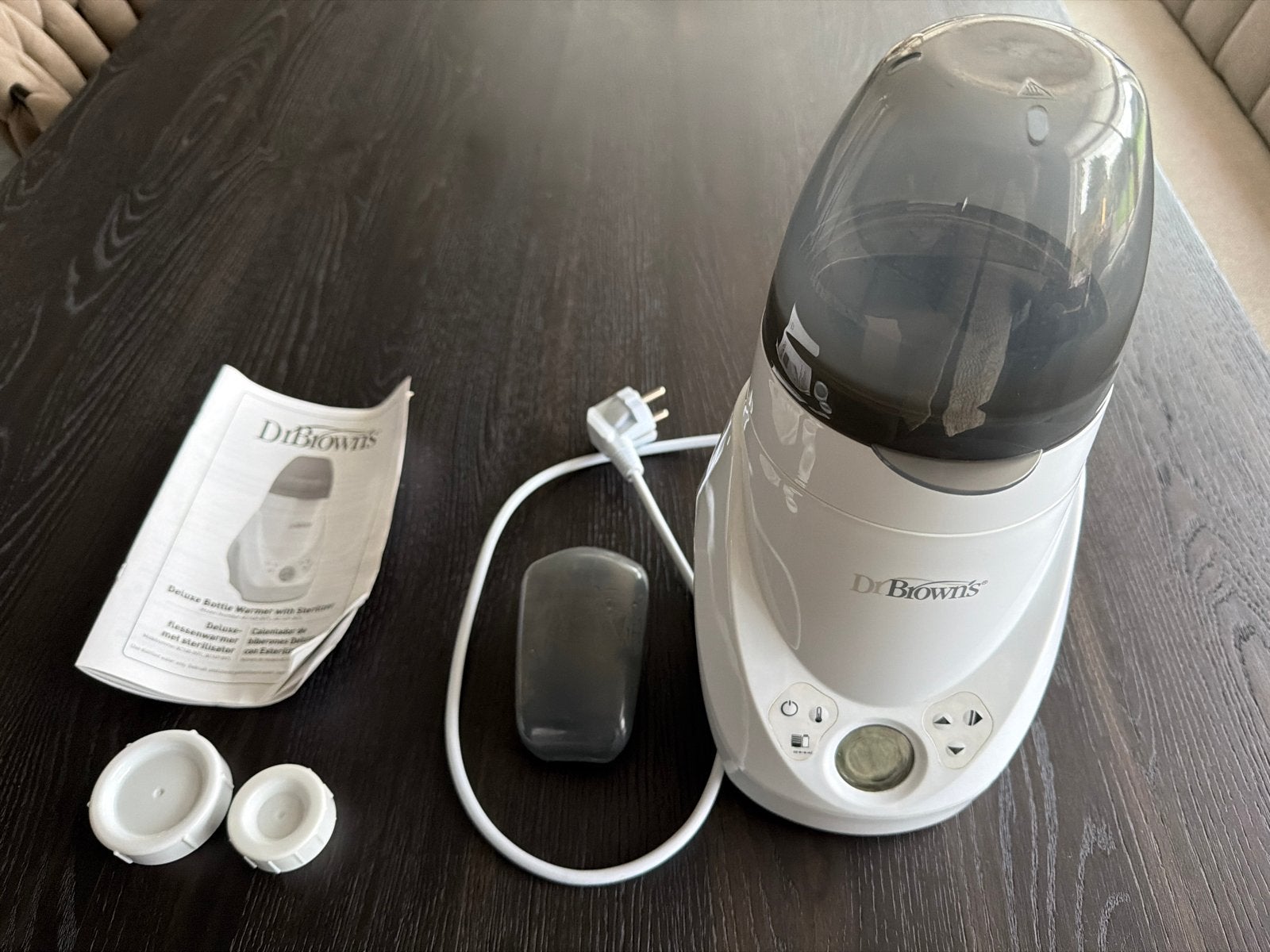 Dr. Brown's Flessen- of Potjesverwarmer en sterilisator, Ophalen of Verzenden, Zo goed als nieuw, Flessen- of potjesverwarmer