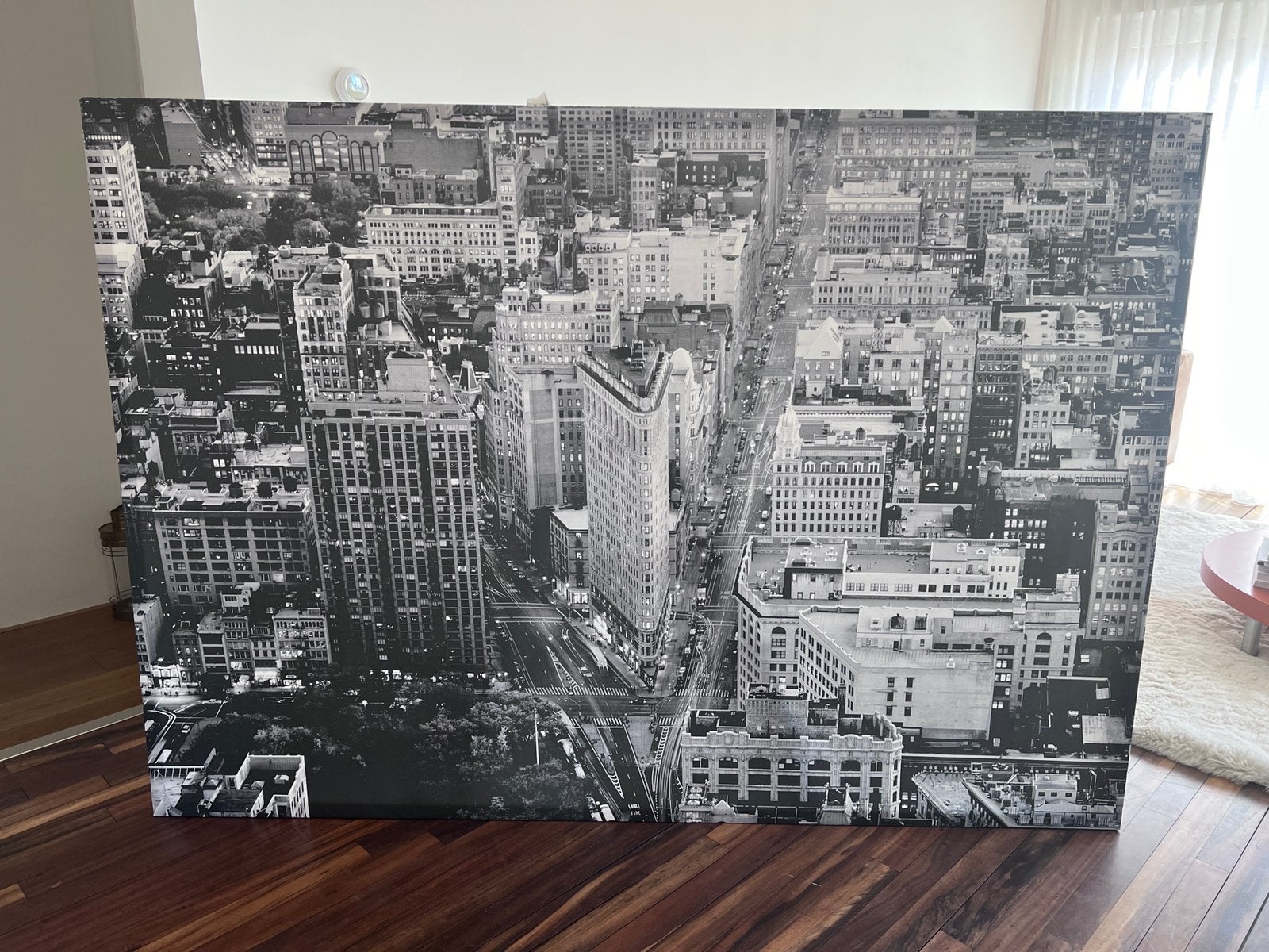 Canvas doek Flat Iron building NYC, Huis en Inrichting, Woonaccessoires | Schilderijen, Tekeningen en Foto's, Ophalen, Zo goed als nieuw