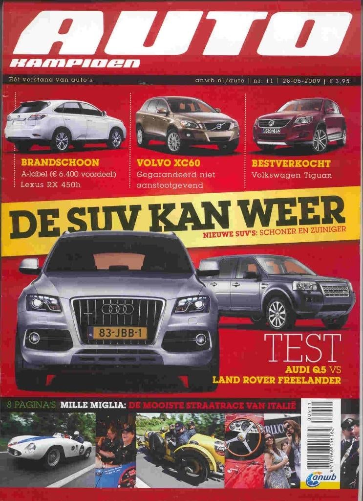 Autokampioen 11 2009 Golf 1 GTI, Q7, Delta, Kuga, RX8, XC60, Boeken, Ophalen of Verzenden, Nieuw, Volkswagen