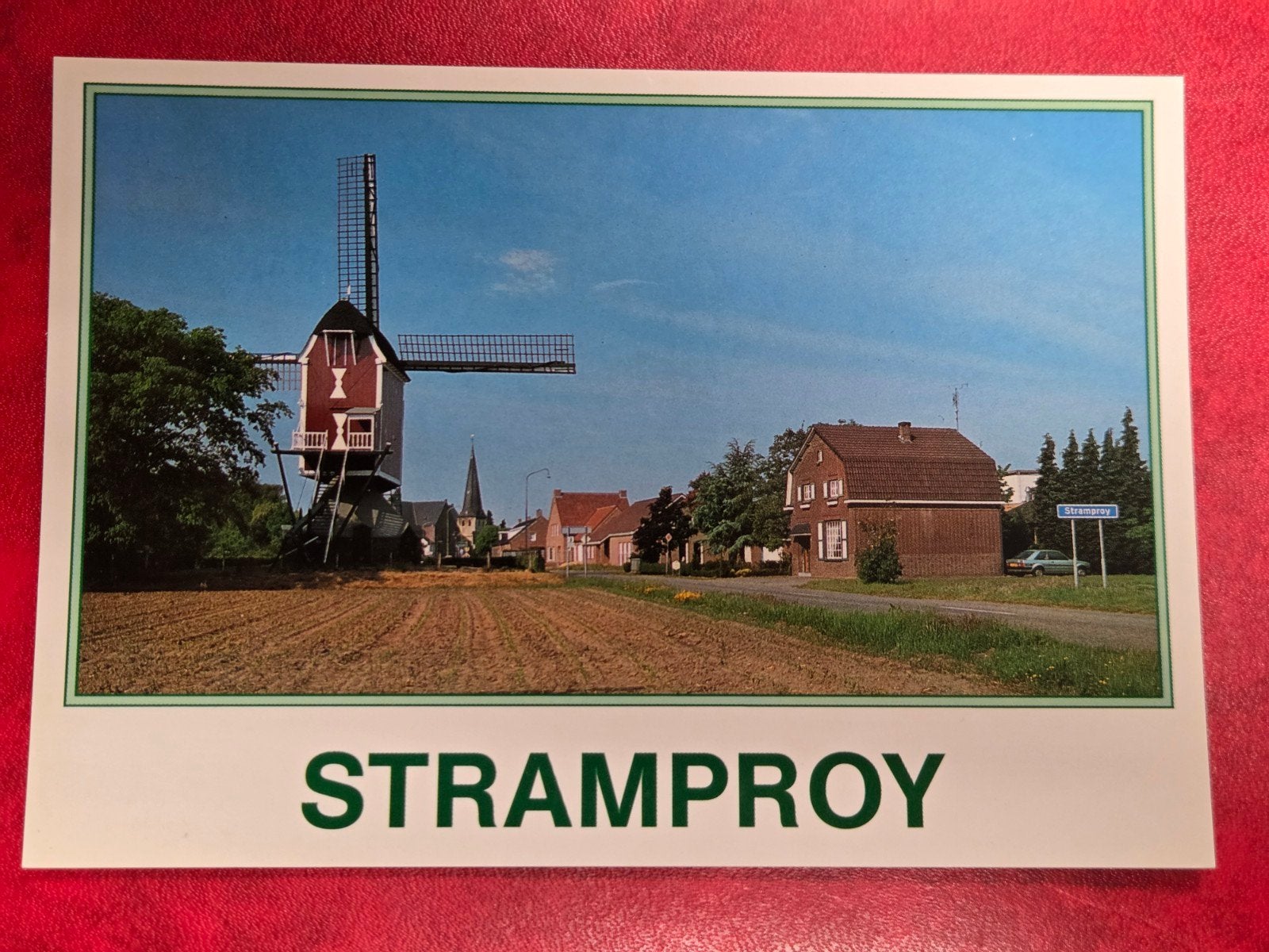 Stramproy bij Weert Dorpsgezicht met molen, Verzamelen, Ophalen of Verzenden, 1960 tot 1980