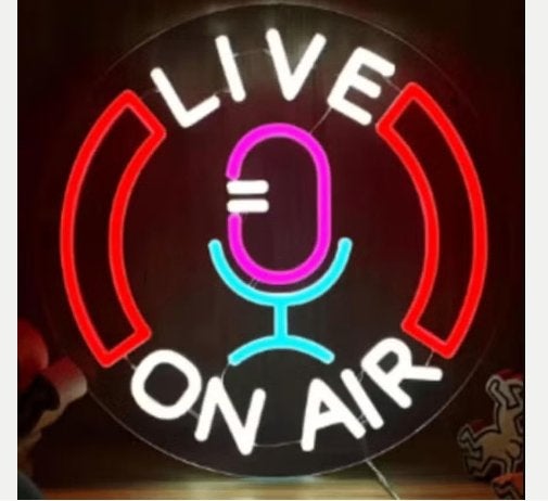LED lamp neon stijl Live On Air (30x30cm)
