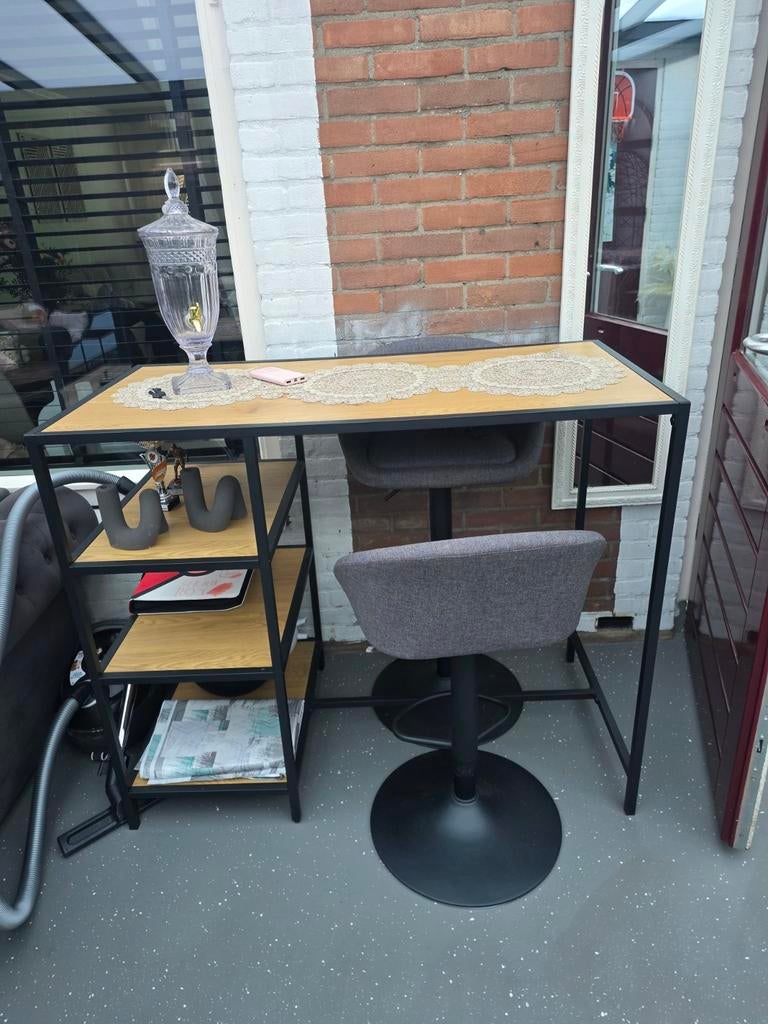 Bartafels + 2 stoel   L 120. B 60  H 100, Huis en Inrichting, Tafels | Statafels, Ophalen