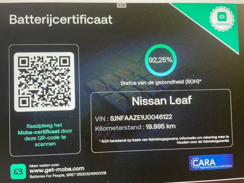 Nissan LEAF Tekna 40 kWh - Camera, Adapt. Cruise, Half Leer,, Gebruikt, Wit, Leaf, 270 km