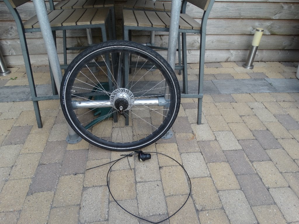 achterwiel nexus 7 kompleet met shifter en kabel, Ophalen of Verzenden, Gebruikt, Band, Aluminium