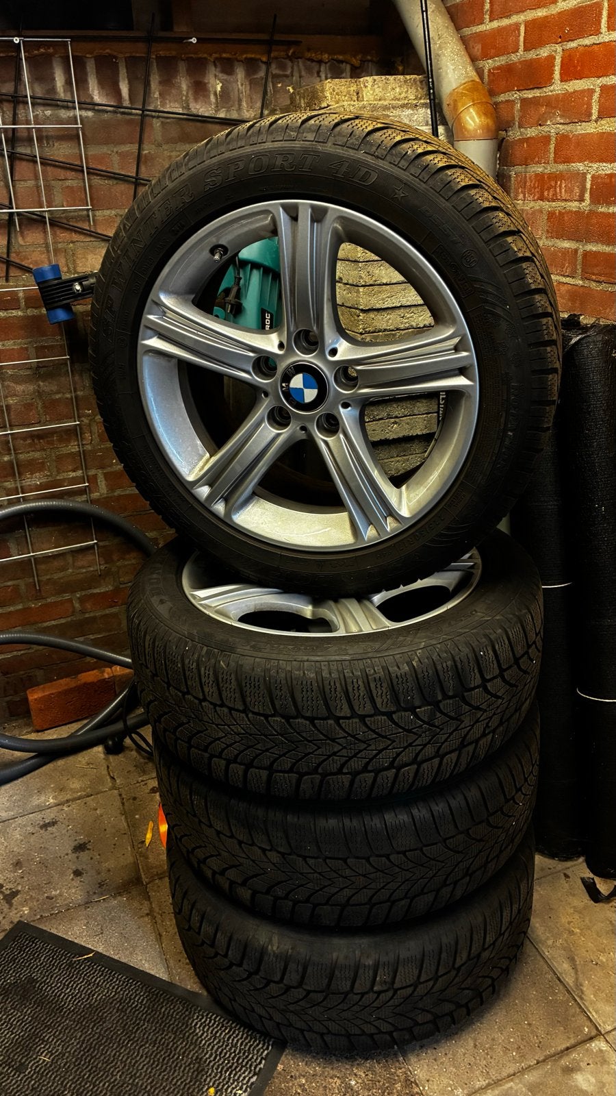 BMW 440i winterset met Dunlop SP Winter Sport 4D banden, Ophalen, Gebruikt, Banden en Velgen, 17 inch