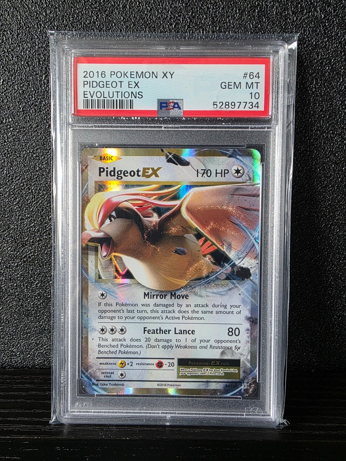 pidgeot ex #64 xy evolutions PSA 10, Ophalen of Verzenden, Nieuw, Losse kaart