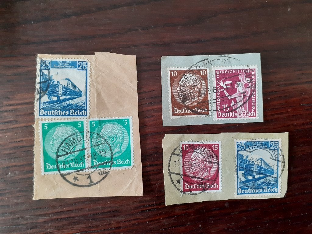 Duitse Rijk, envelopfragmenten mi 515 e.v.,  vrpr. € 0,80, Verzenden, Overige periodes, Gestempeld