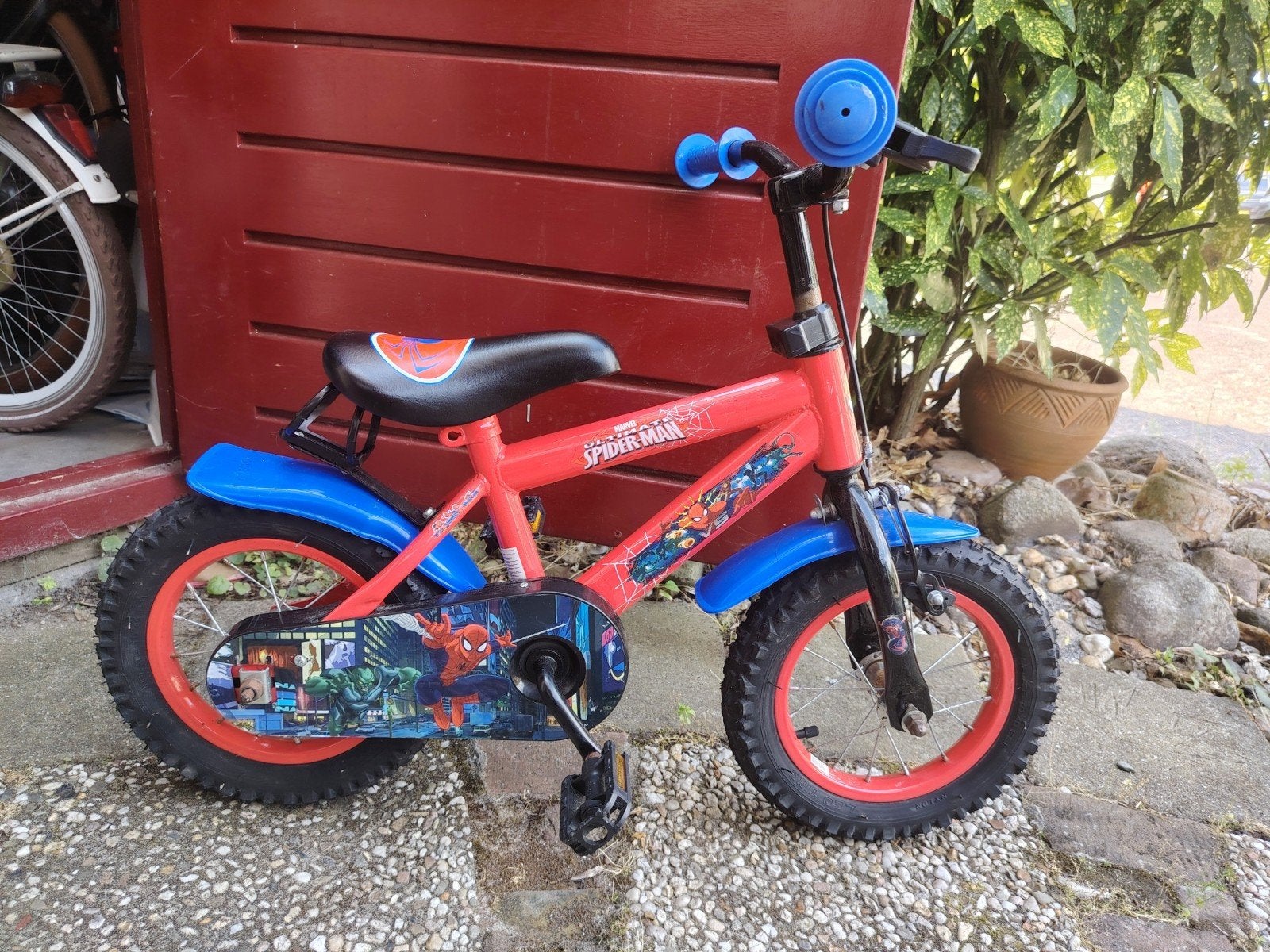Spiderman kinderfiets, Ophalen, Gebruikt, Velgrem, Minder dan 16 inch