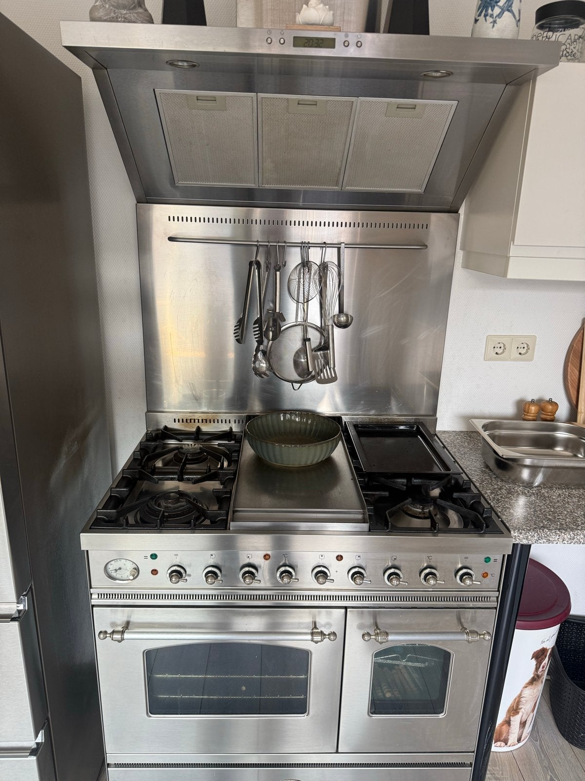 Boretti Fornuis met Dubbele Oven en 5Kookzones, Hete lucht, 60 cm of meer, Ophalen of Verzenden, Zo goed als nieuw