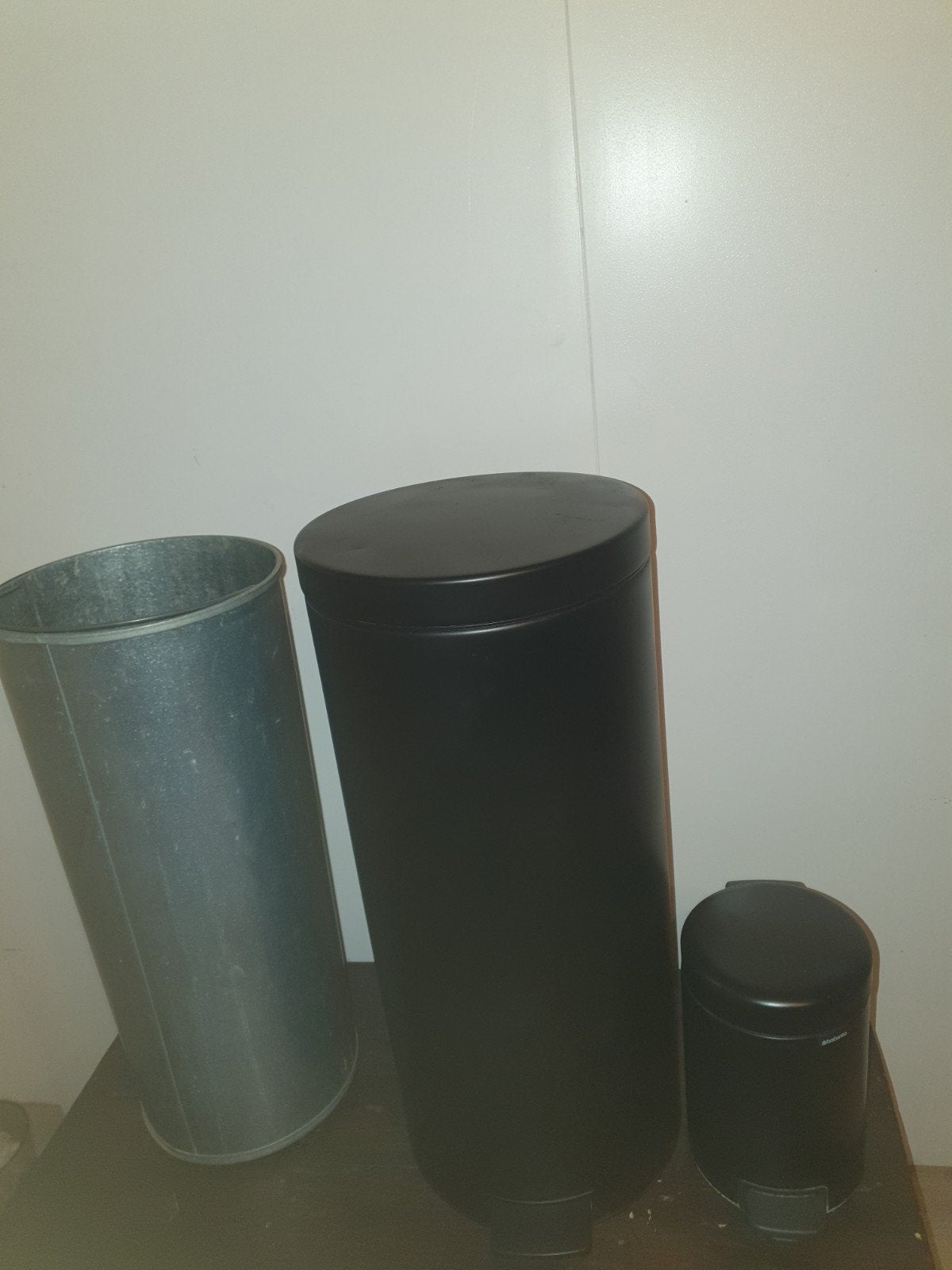 Brabantia Pedaalemmers: 30L en 2.5L Zwart met Zilveren Bak, Gebruikt, Met pedaal, Ophalen of Verzenden, Metaal