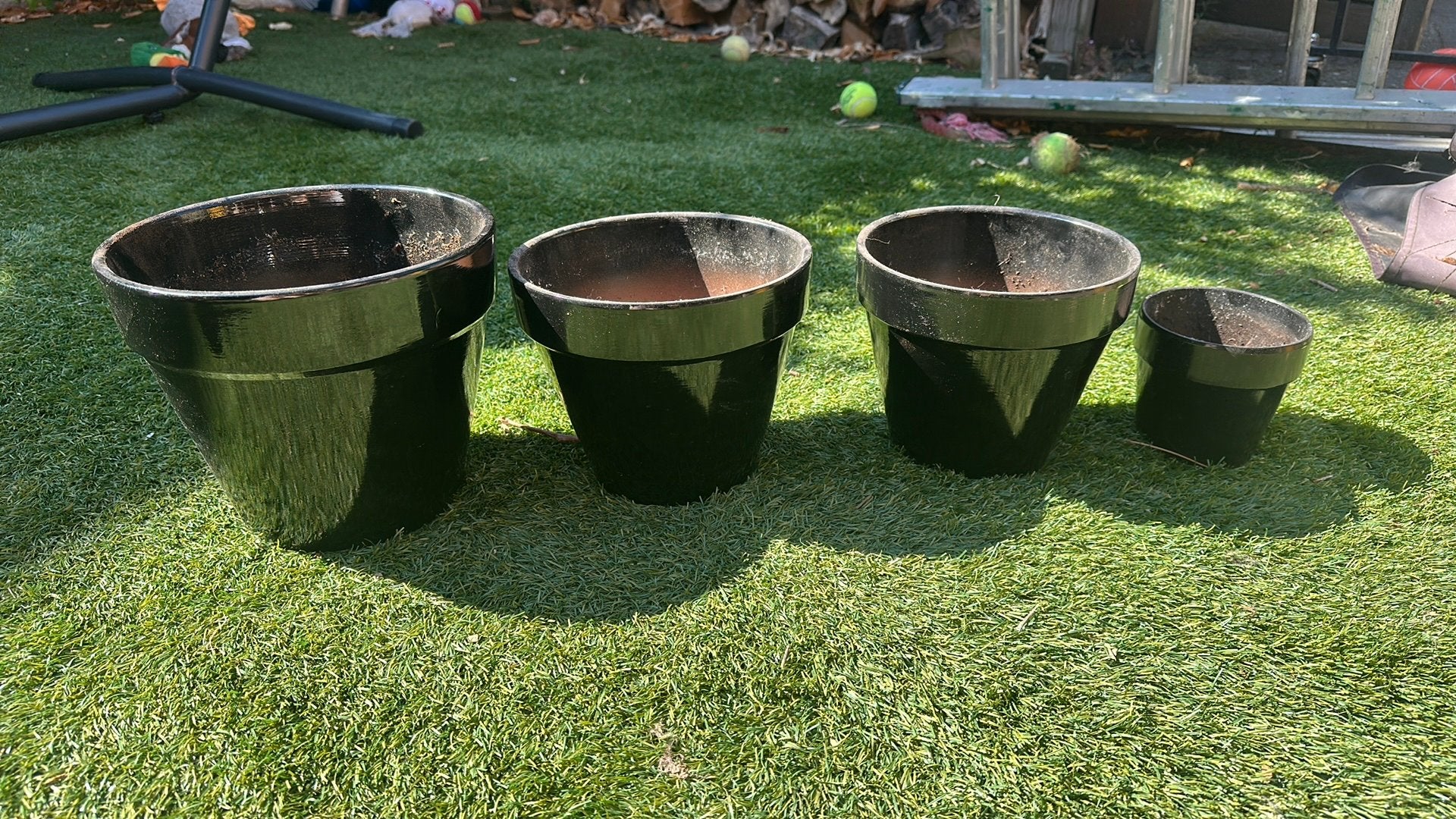 Bloempotten zwart, Tuin en Terras, Ophalen, Kunststof, Minder dan 30 cm, Rond
