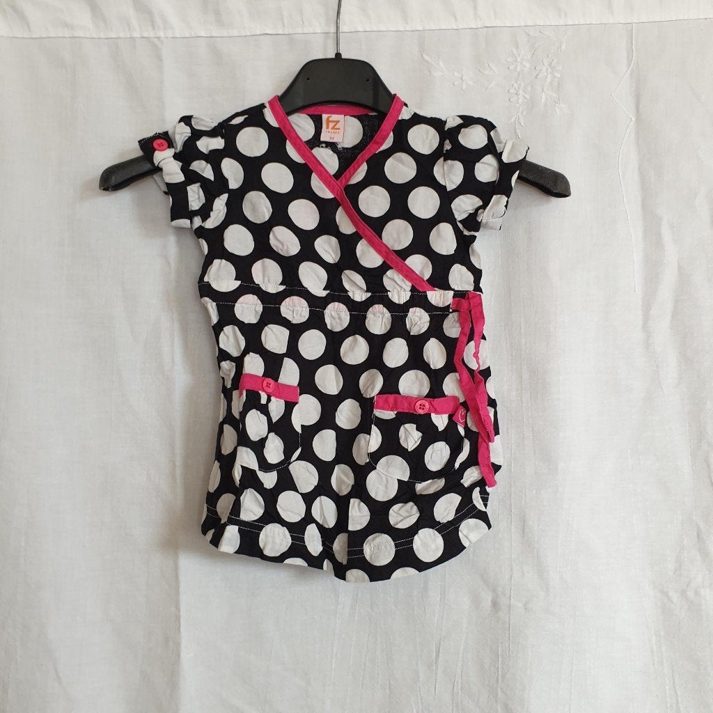 Super leuk jurkje, zwart wit roze. Mt 68. Merk Frendz, Meisje, ., Jurkje of Rokje, Ophalen of Verzenden