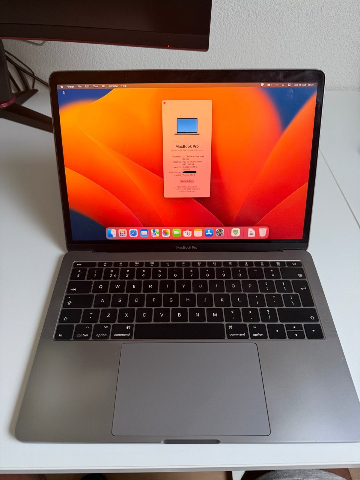 MacBook Pro 13-inch (2017) - 16GB RAM, 256GB SSD, Computers en Software, Apple Macbooks, MacBook Pro, Gebruikt, 256 GB, 2 tot 3 Ghz