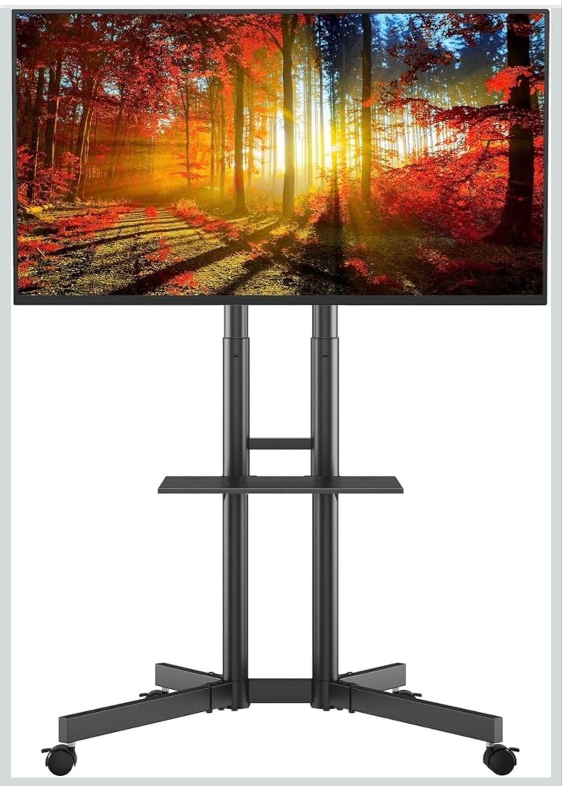 Bontec TV-standaard met wielen en plank - 32-85 inch scherm, Ophalen of Verzenden, Nieuw