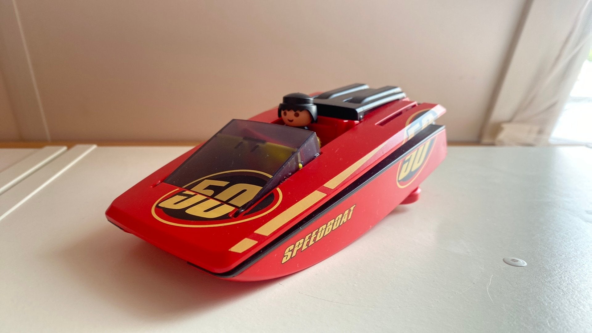 Playmobil meeneem speedboot nummer 4341, Gebruikt, Complete set, Voertuig, Ophalen of Verzenden