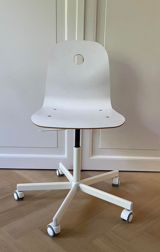 Ikea houten bureaustoel, Huis en Inrichting, Bureaustoelen, Ophalen, Zo goed als nieuw, Wit, Bureaustoel
