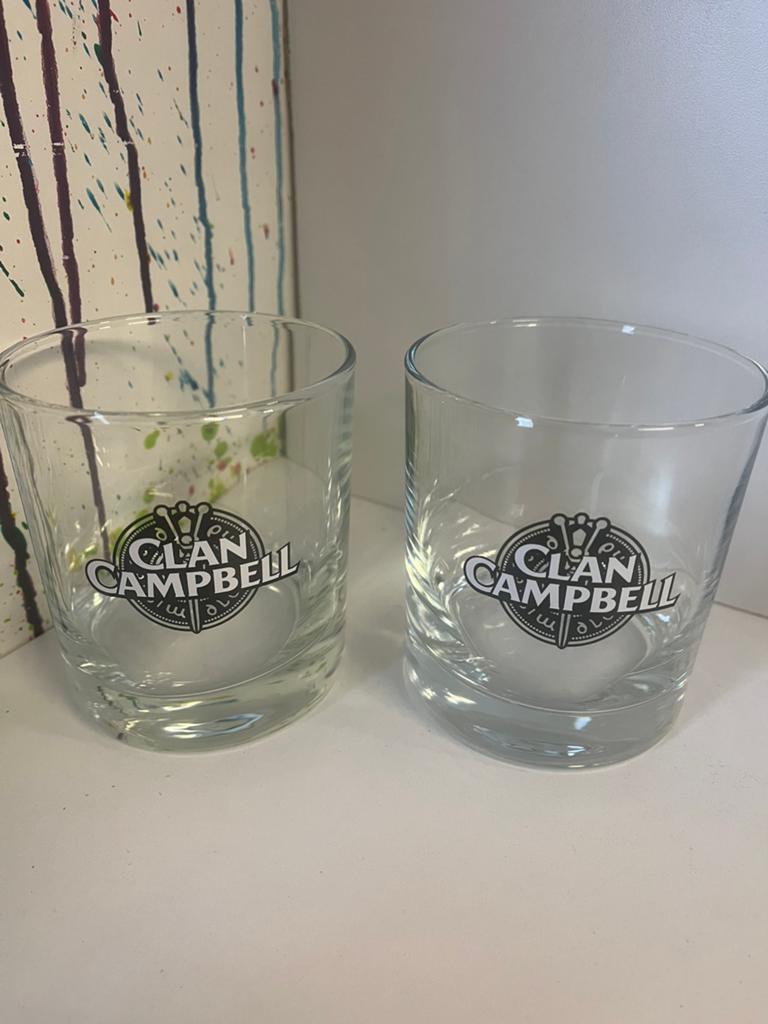 Clan Campbell glazen set van 2 glazen, Ophalen of Verzenden, Nieuw, Borrel- of Shotglas