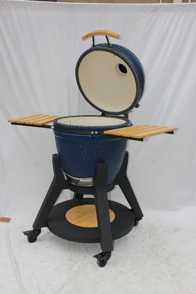Bravuur Kamado BBQ 21 Inch Blauw, Ophalen of Verzenden, Nieuw, Bravuur, Met accessoires