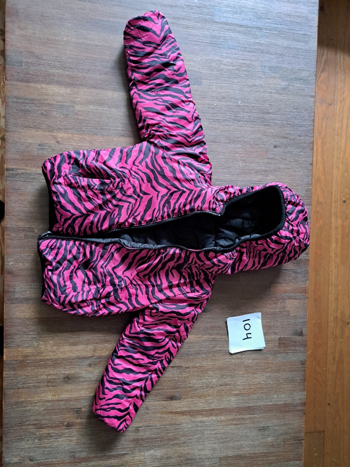 Roze Zebra Print Kinderjas Maat 104, Gebruikt, Meisje, Ophalen of Verzenden, Onbekend