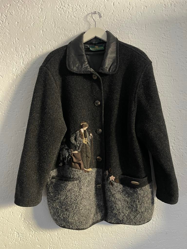 Giesswein Jas vest  Wol 42 t/m 48, Ophalen of Verzenden, Zo goed als nieuw, Grijs