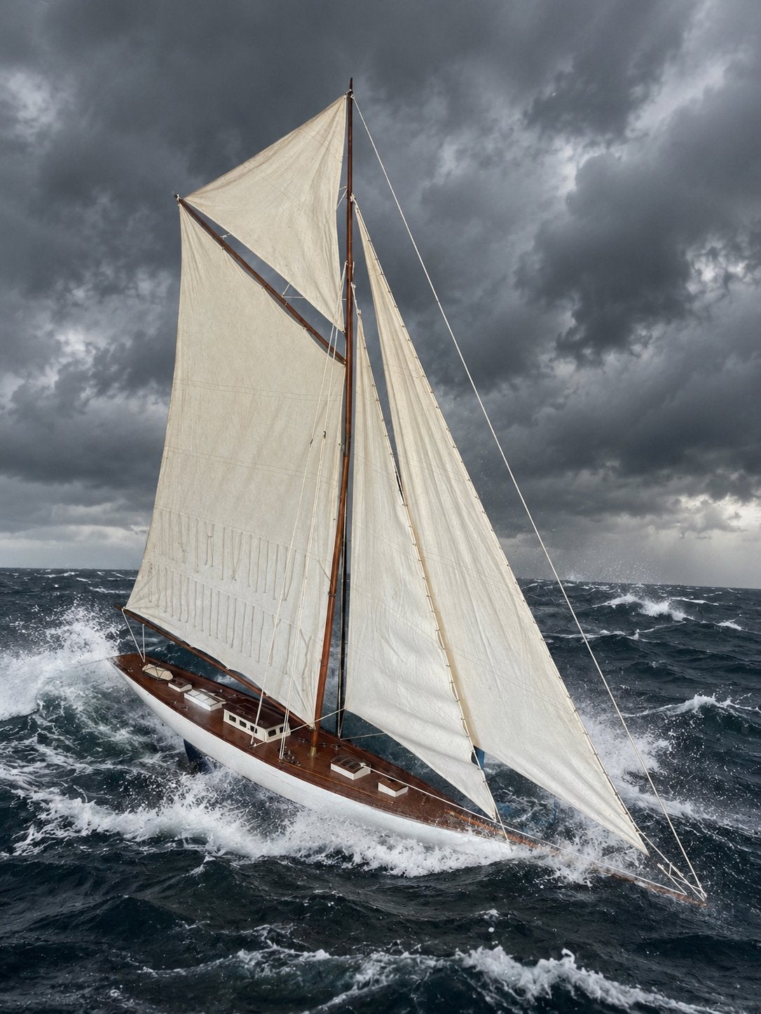 Zeer groot model van een zeilboot, Antiek en Kunst, Ophalen