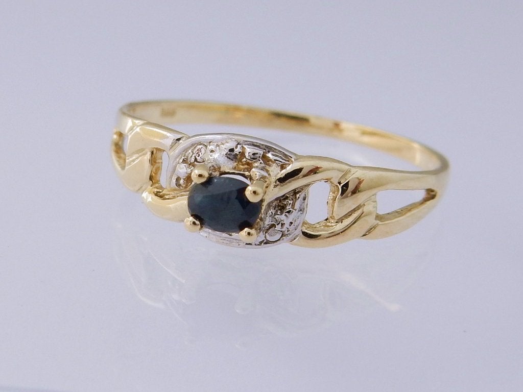 Prachtige 14 karaat Gouden Damesring Ring Saffier M18, Verzenden, Nieuw, Met edelsteen, Dame