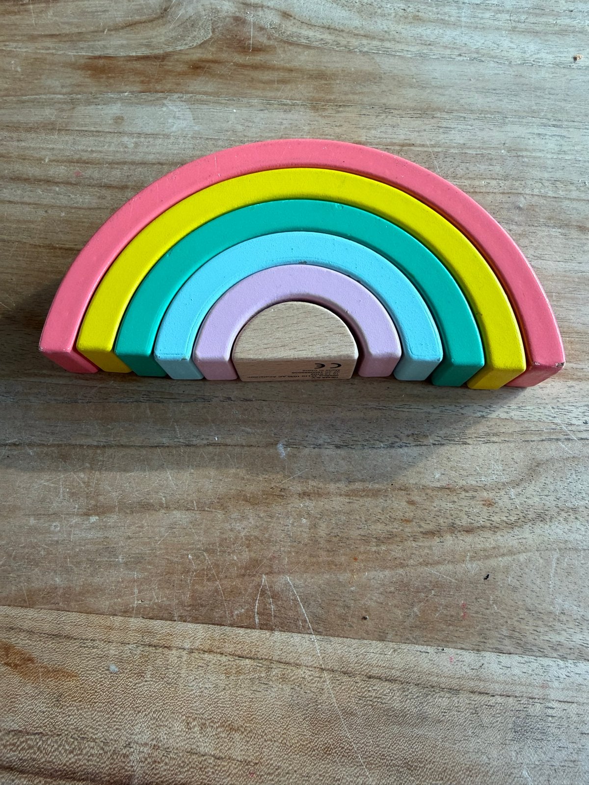 Houten regenboog stapelblokken van HEMA, Ophalen of Verzenden, Gebruikt, Overige typen