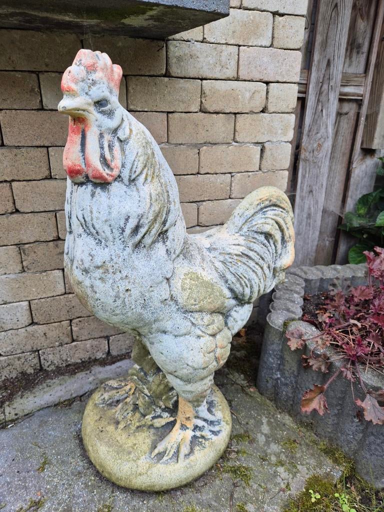Decoratieve haan van steen voor tuin of erf, Ophalen, Gebruikt, Steen, Dierenbeeld