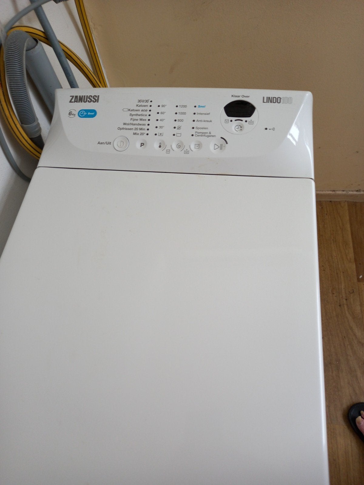 Zanussi ZWY61225NW Bovenlader Wasmachine A++ 6kg, Ophalen, 6 tot 8 kg, Minder dan 1200 toeren, Bovenlader
