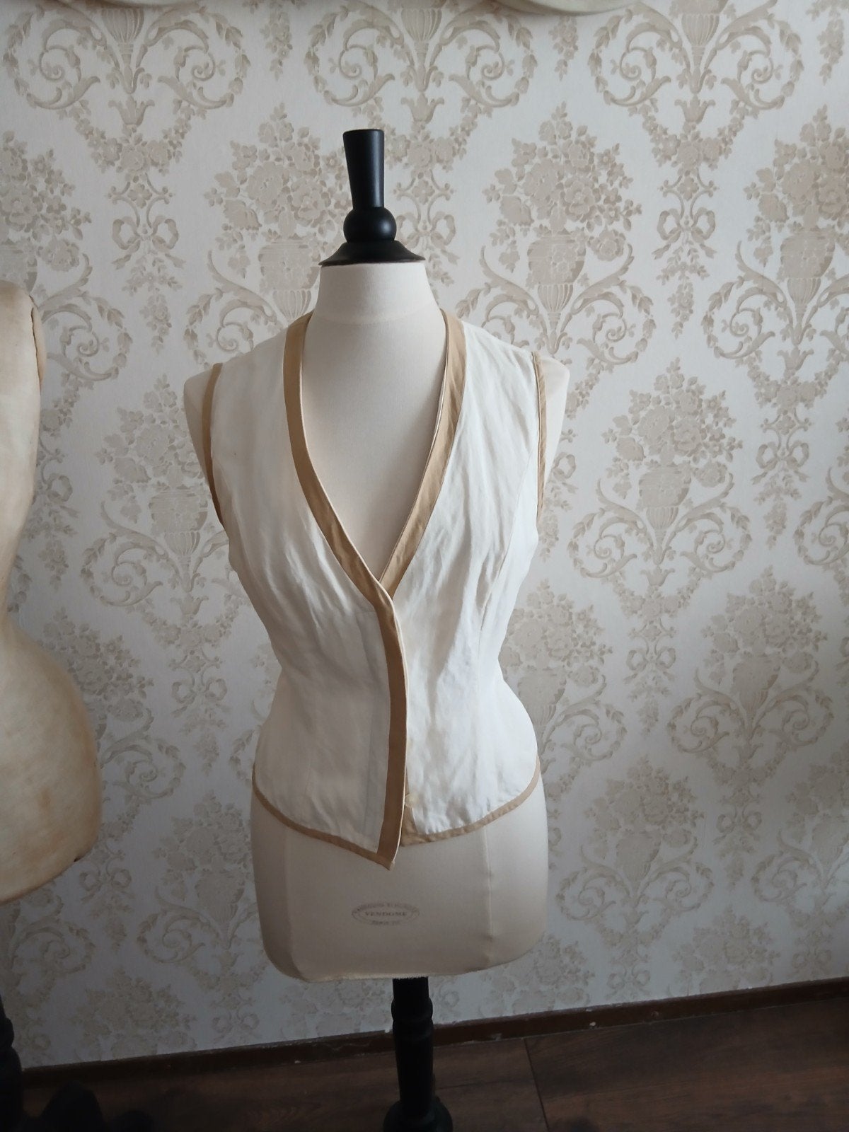 Mart Visser Linnen Jasje/Gilet Set - Maat 38, Maat 38/40 (M), Mart Visser, Beige, Ophalen of Verzenden