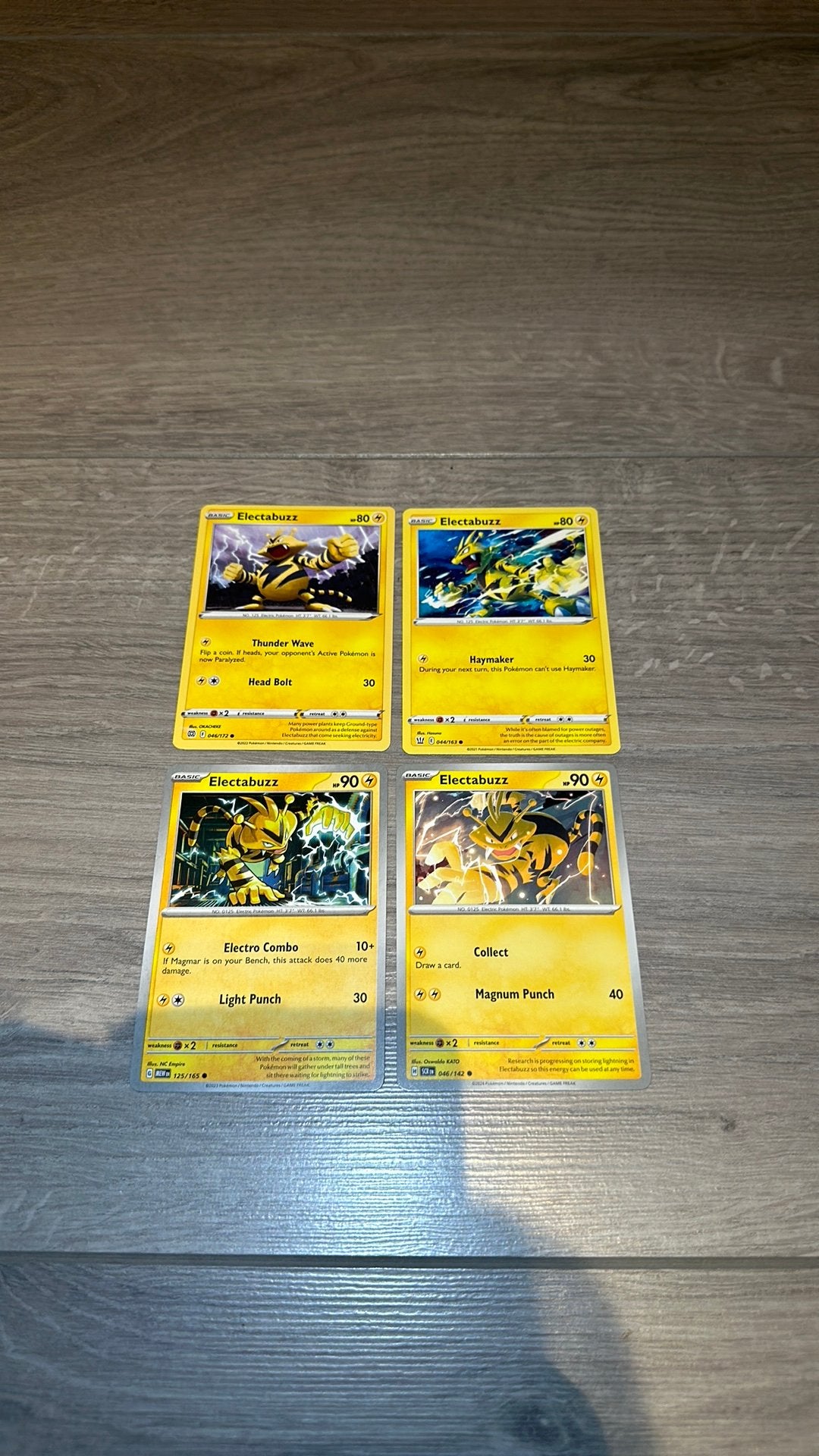 4 verschillende Electabuzz - Pokemon Kaarten, Ophalen of Verzenden, Zo goed als nieuw