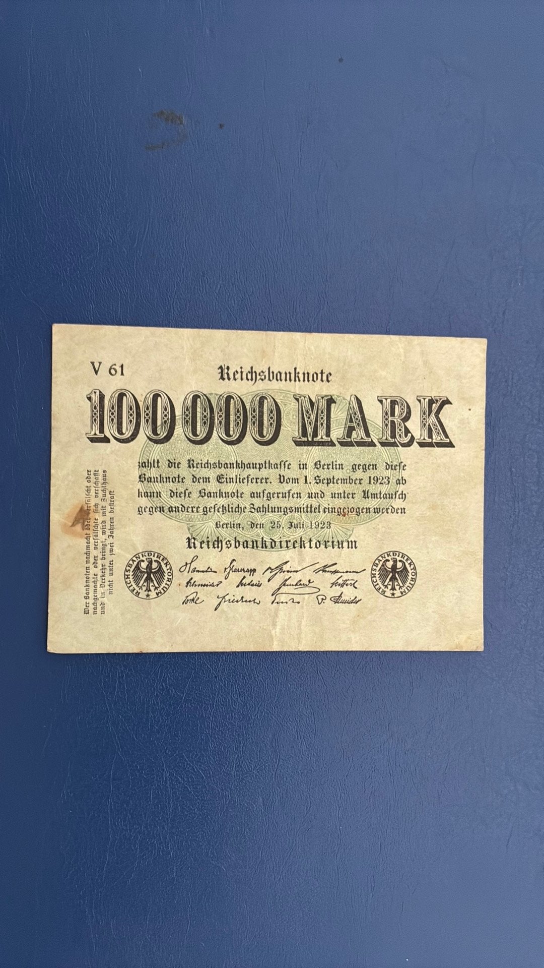 Duitsland 100.000 mark 1923, Postzegels en Munten, Ophalen of Verzenden, Duitsland