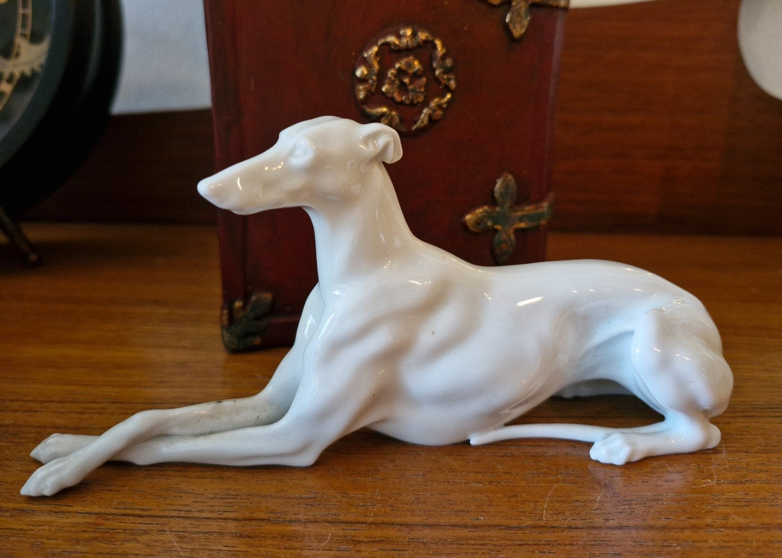 Augarten Wien Porselein Windhond beeldje Greyhound Art Deco, Ophalen of Verzenden