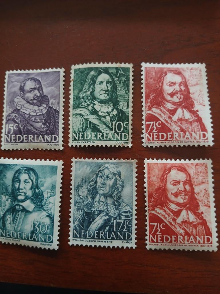 Nederland 1943 Zeeheldenserie - 6 postzegels € 4,00, Postzegels en Munten, Ophalen of Verzenden, Na 1940, Gestempeld