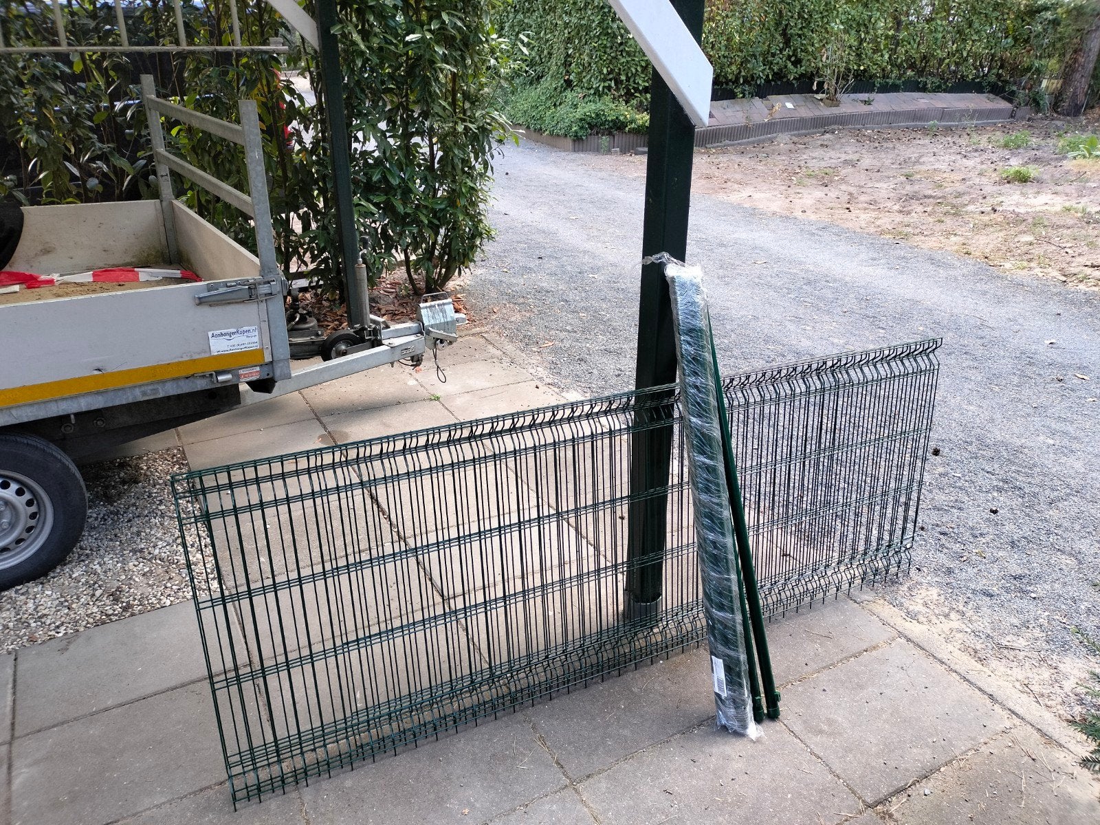hekwerk, Ophalen, Nieuw, IJzer, Dubbelstaafmat hekwerk