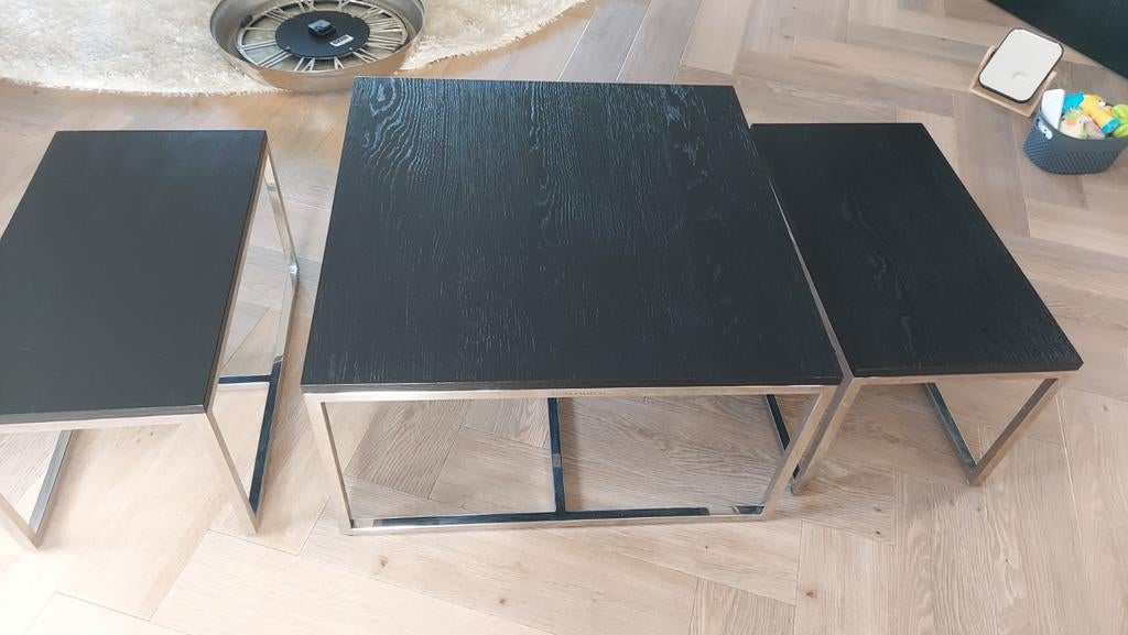 Riviera maison 3 delige salontafel, Ophalen, Rechthoekig, 50 tot 100 cm, Minder dan 50 cm